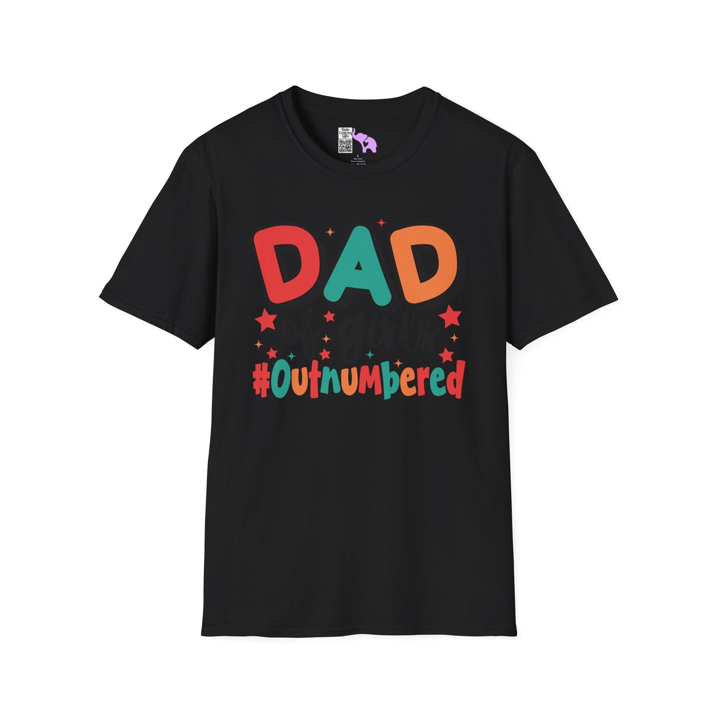 Dad of Girls #Outnumbered Adult T-shirt