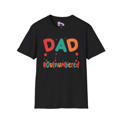 Dad of Girls #Outnumbered Adult T-shirt