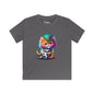 Cute Colorful Kitten w/Soccer Ball Youth Softstyle Tee
