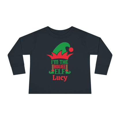 I'm The Boujee Elf Personalized Toddler Long Sleeve Tee