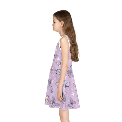 Purple Butterflies Sleeveless Sundress