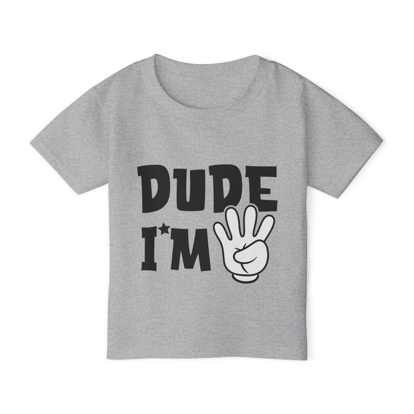 Dude I'm 4 Heavy Cotton™ Toddler T-shirt
