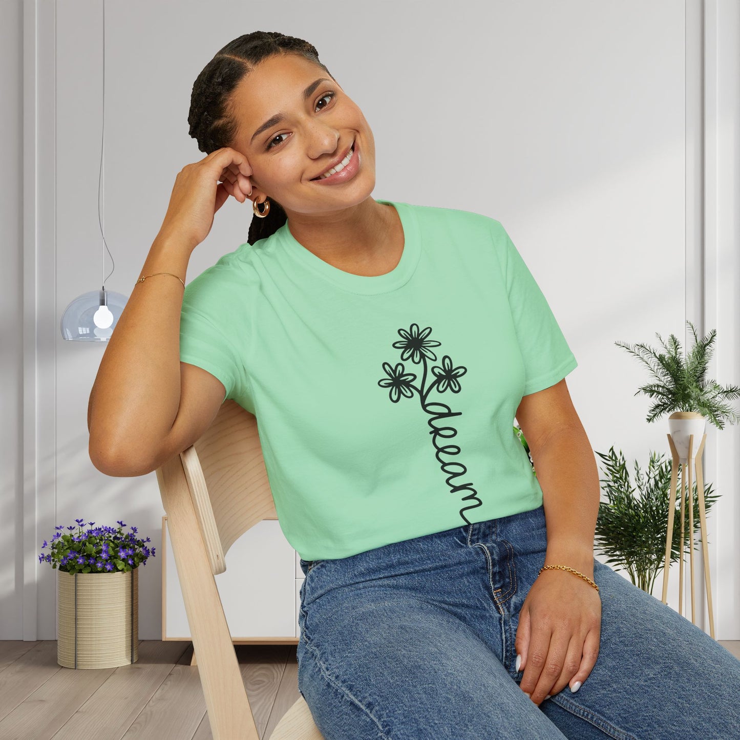 Dreams (Vertical, Floral) Adult T-shirt