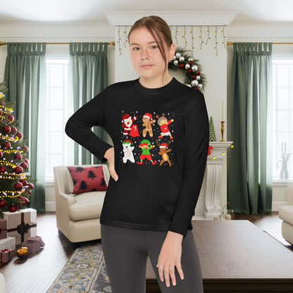 Dabbing Santa Crew Youth Long Sleeve Tee