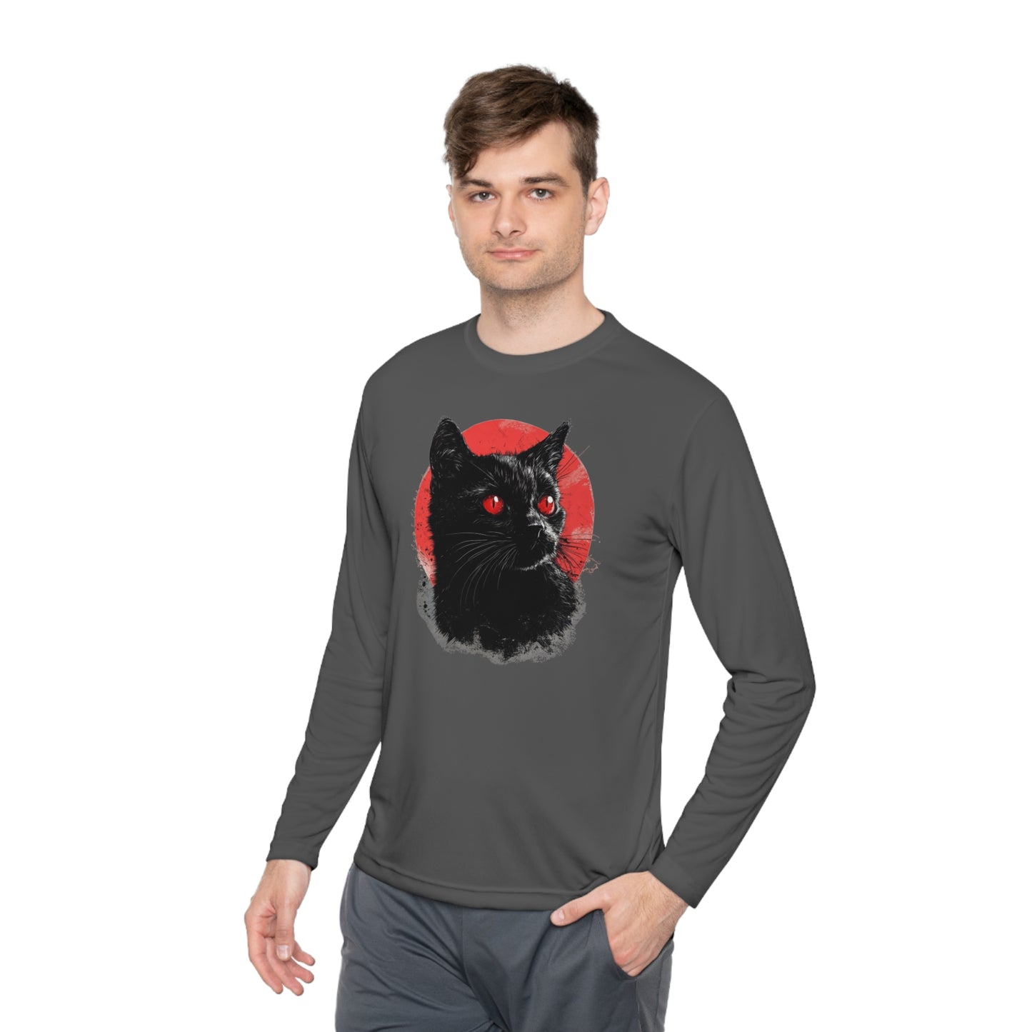 Black Cat Over Moon 2 Adult Long Sleeve Tee