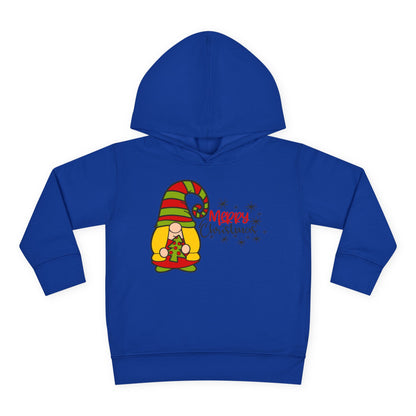 Merry Christmas Girl Gnome Toddler Pullover Fleece Hoodie