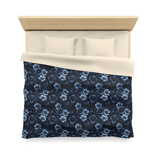 MIdnight Blossoms Microfiber Duvet Cover