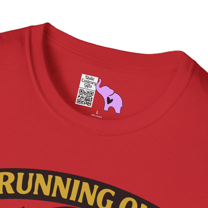Running on Caffeine and Sarcasm (Roses) Adult T-shirt
