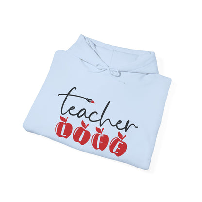 Teacher Life (Apples) Heart Heavy Blend™ Hooded Sweatshirt