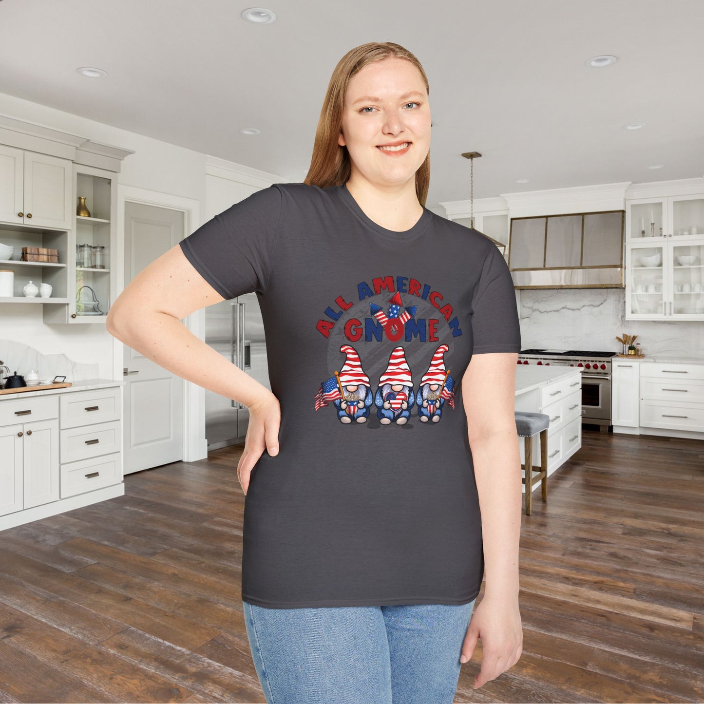 All American Gnome Adult T-shirt