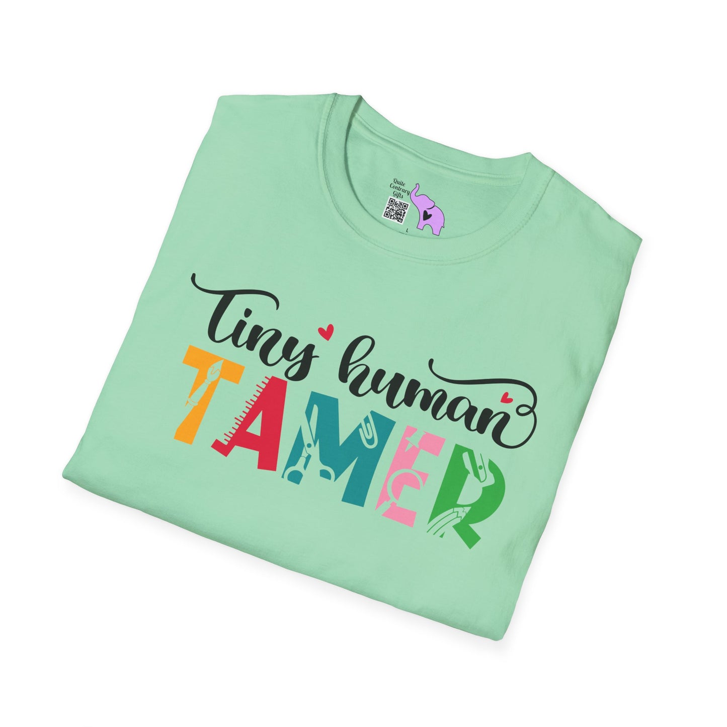 Tiny Human Tamer (Teacher) Adult T-shirt