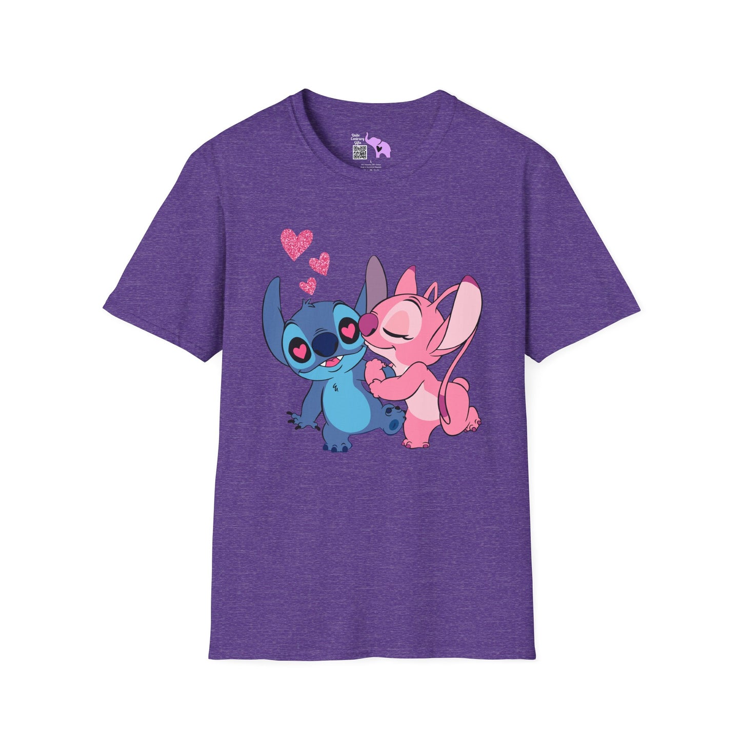 Valentine Stitch Kisses Adult Unisex Tshirt