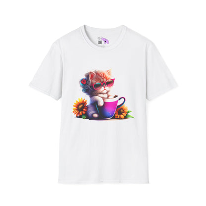 Cool Sunflower Kitten 3 Adult T-shirt
