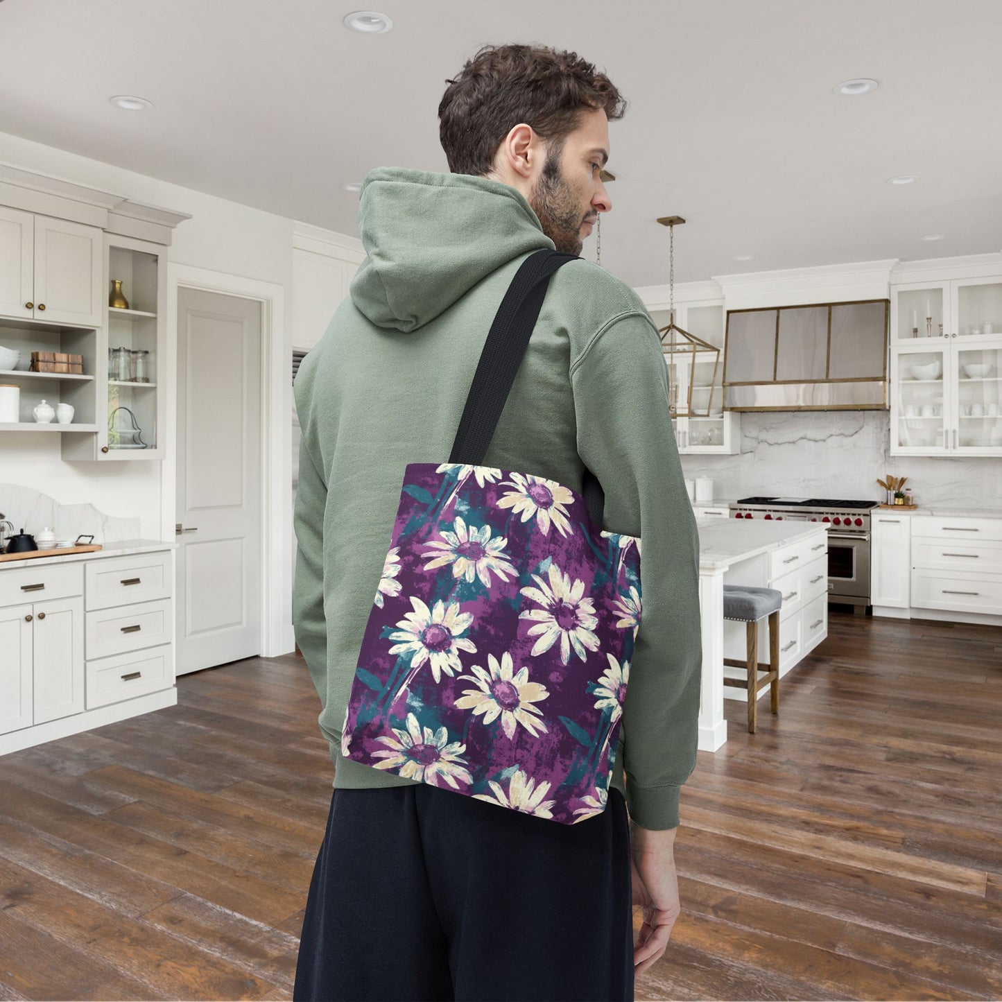 Twilight Daisy Meadow Canvas Tote Bag
