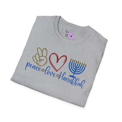 Peace Love Hanukkah Adult T-shirt