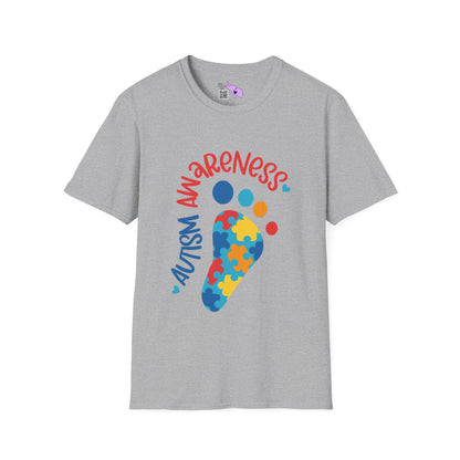 Autism Awarness (Footprint) Adult T-shirt
