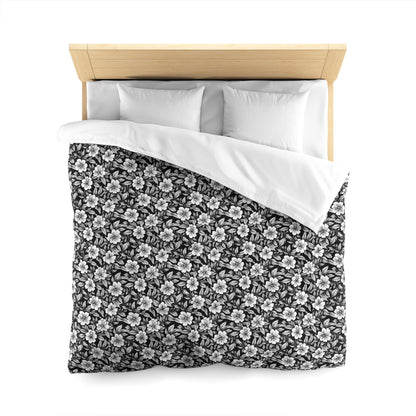 Monochrome Paradise Bloom Microfiber Duvet Cover