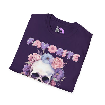 Favorite Auntie Skull Purple/Pink Adult T-shirt
