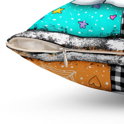Dapper Boo Patchwork Throw Pillow
