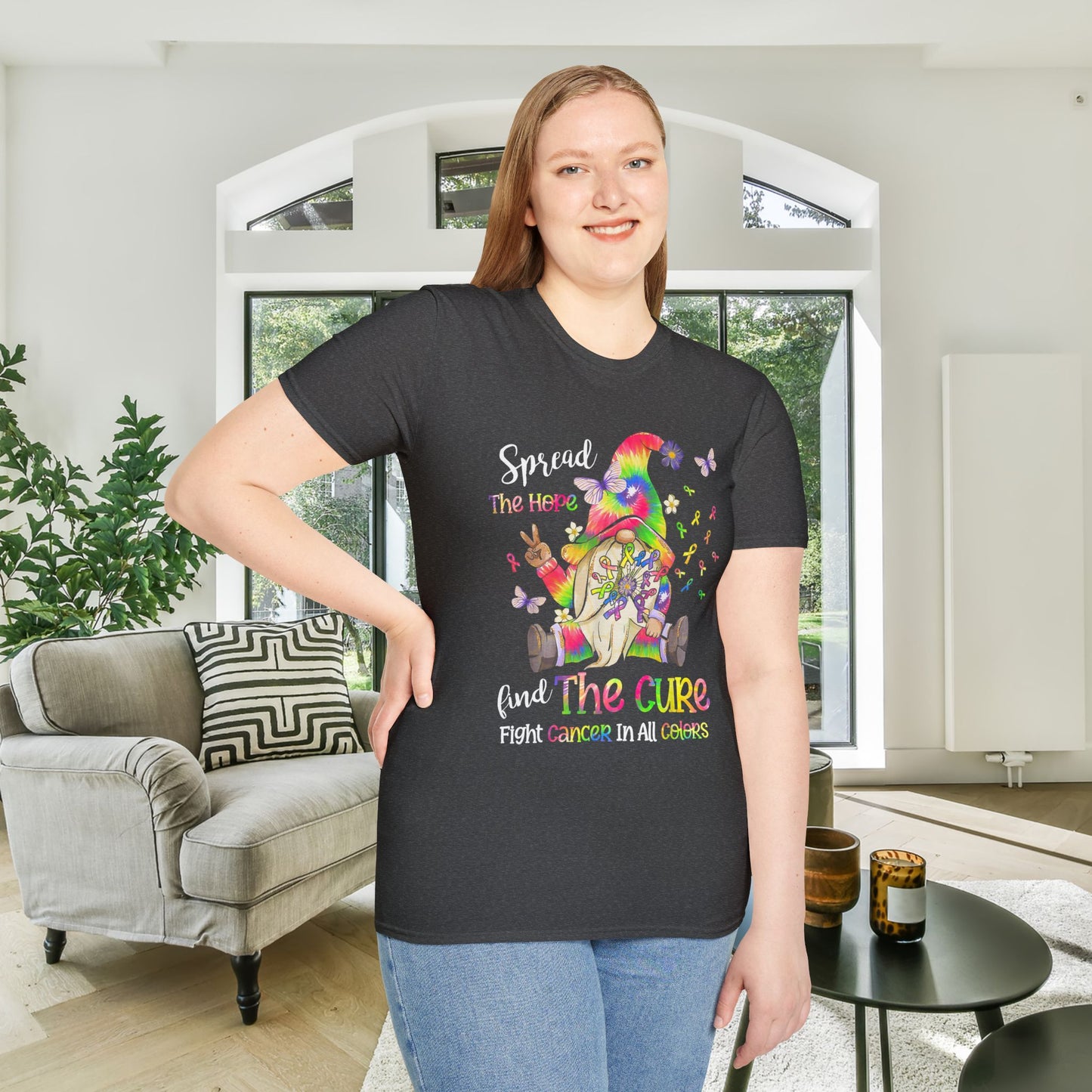 Gnome Spread the Hope Find the Cure All Colors 17 Adult T-shirt