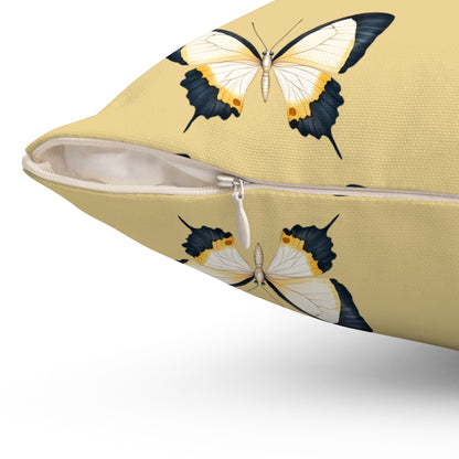 Golden Flutter Throw Pillow