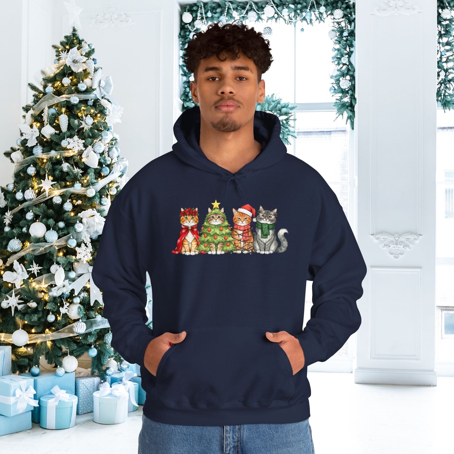 Purrfectly Festive Adult Heavy Blend™ Hoodie