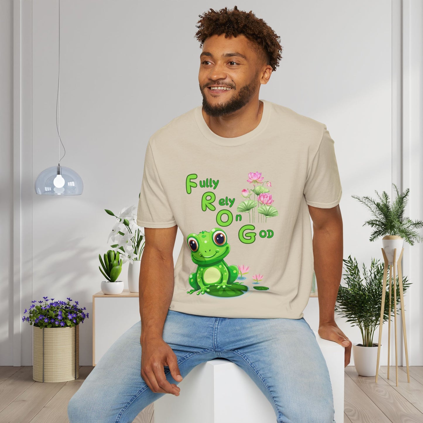 Fully Rely On God Frog Meaning Adult T-shirt
