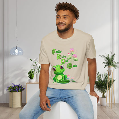 Fully Rely On God Frog Meaning Adult T-shirt