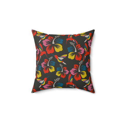 Humming Bloom Throw Pillow