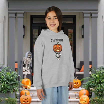Stay Spooky (Pumpkin/Skull) Youth Heavy Blend Hoodie
