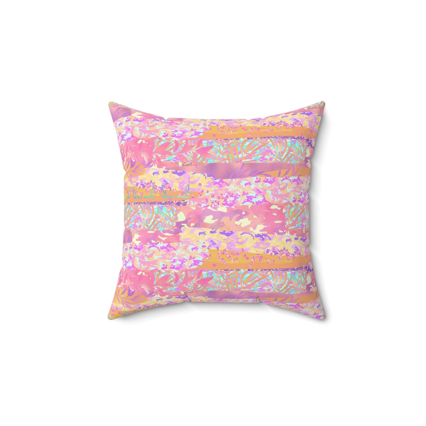 Wild Tropic Collage Throw Pillow