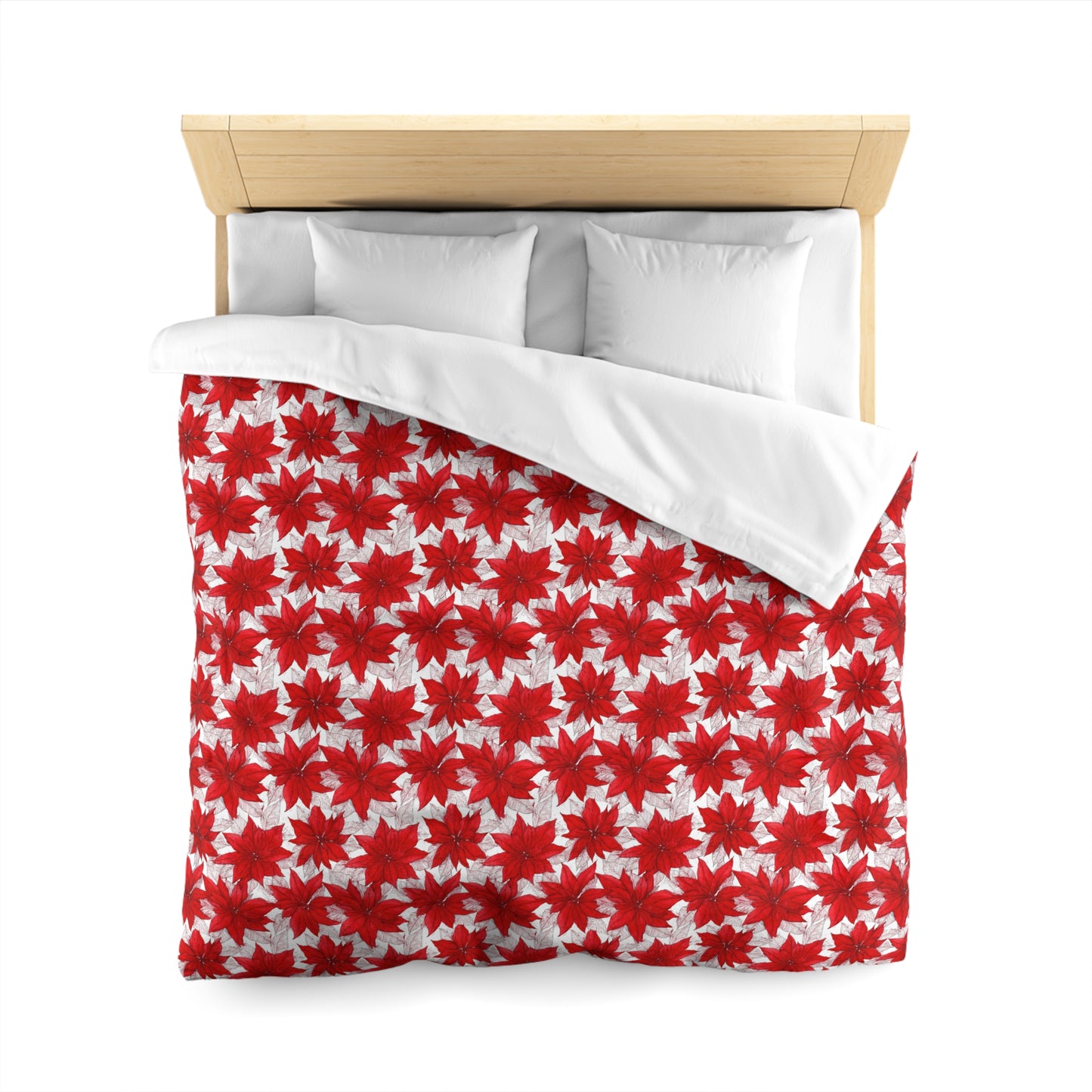 Christmas Blossom Sketch Microfiber Duvet Cover