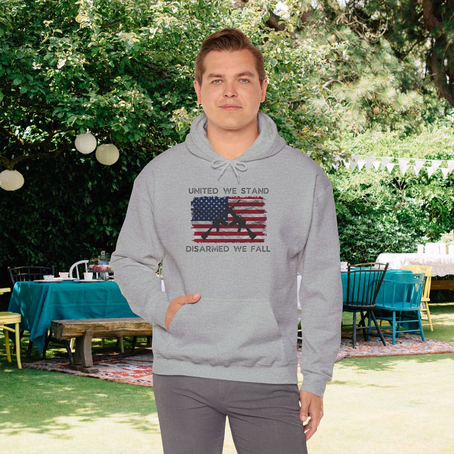 United We Stand Disarmed We Fall Heavy Blend™ Hooded Sweatshirt