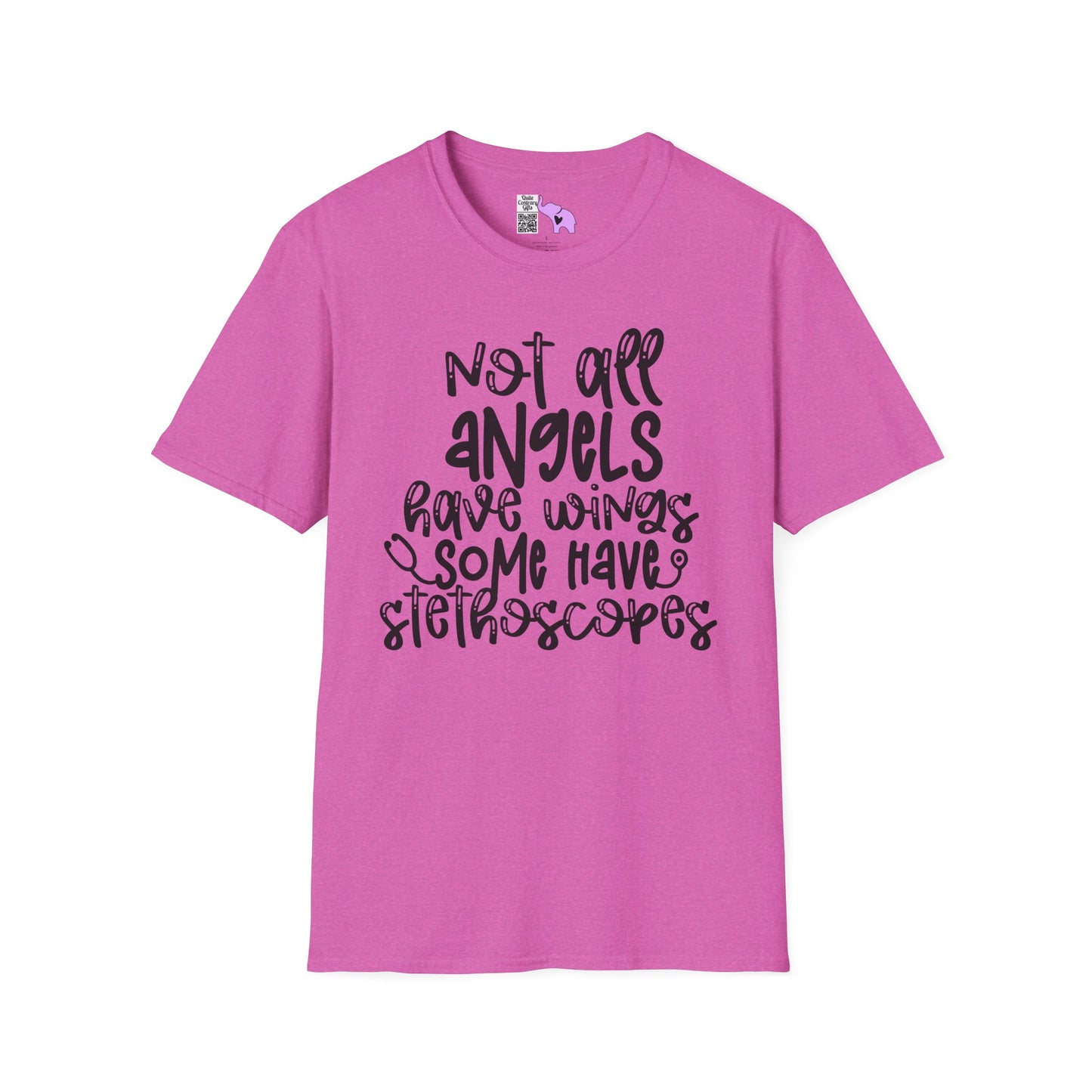 Not All Angels Wear Capes Some Wear Stethoscopes Adult T-shirt