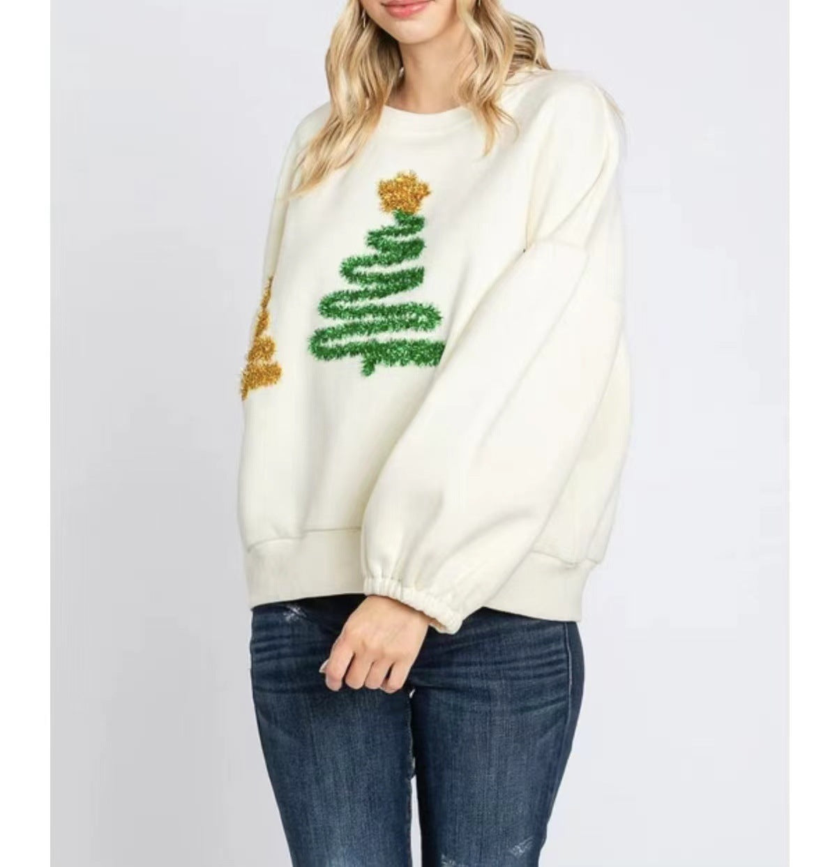 Women's Christmas Tree Casual Pullover Sweatshirt