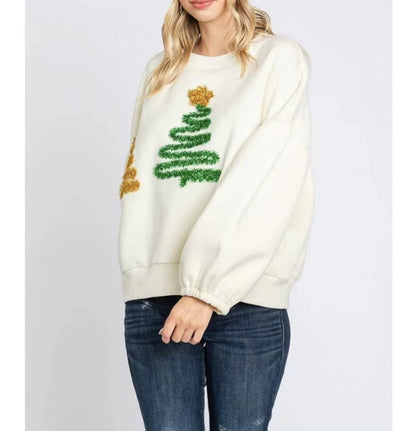 Women's Christmas Tree Casual Pullover Sweatshirt