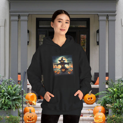 Halloween Scarecrow w/Pumpkins 2 Heavy Blend™ Hooded Sweatshirt