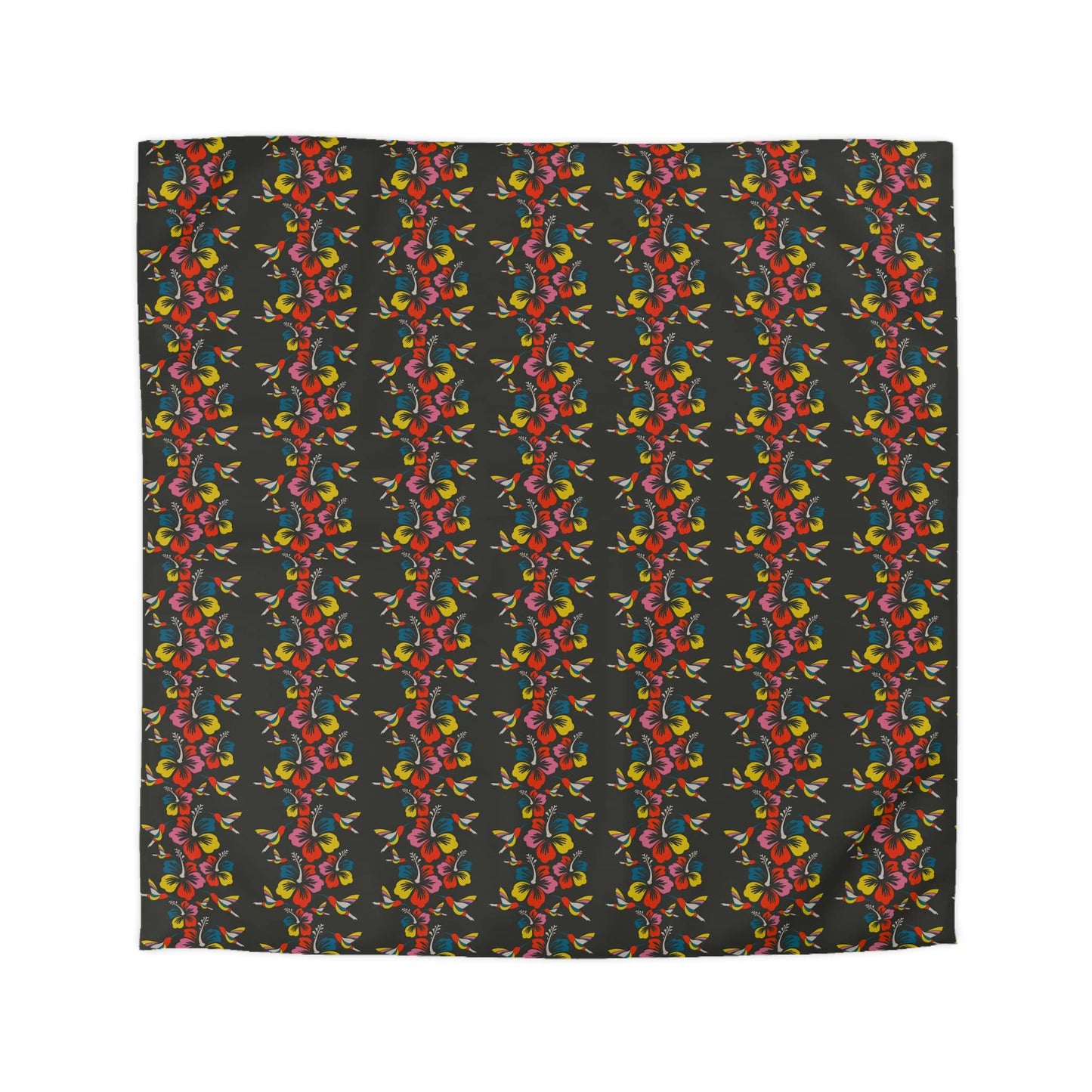 Hummingbirds & Hibiscus Flowers Microfiber Duvet Cover