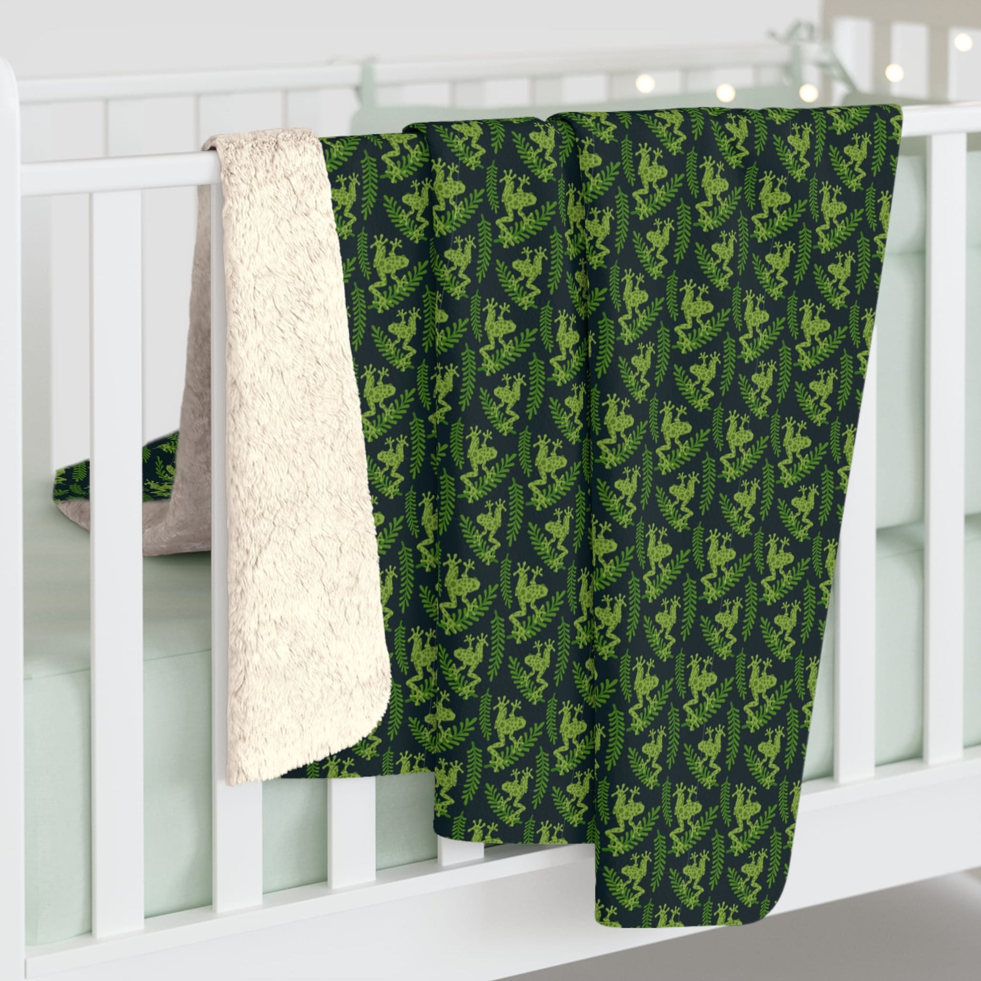 Emerald Canopy Frogs Fleece Blanket