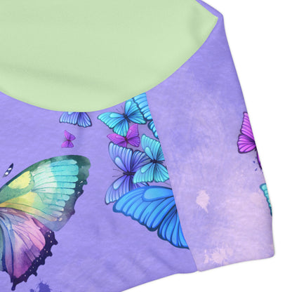 Blue/Purple Butterflies Girls Two Piece Swimsuit (AOP)