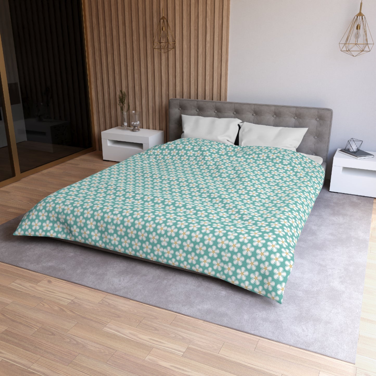 Tealberry Blooms Microfiber Duvet Cover
