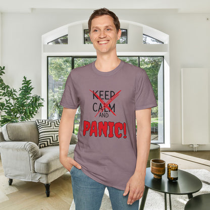 Keep Calm and Panic Adult T-shirt