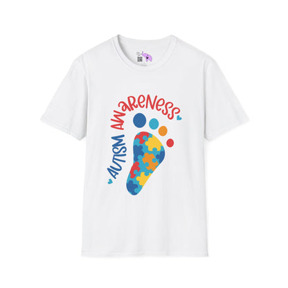 Autism Awarness (Footprint) Adult T-shirt