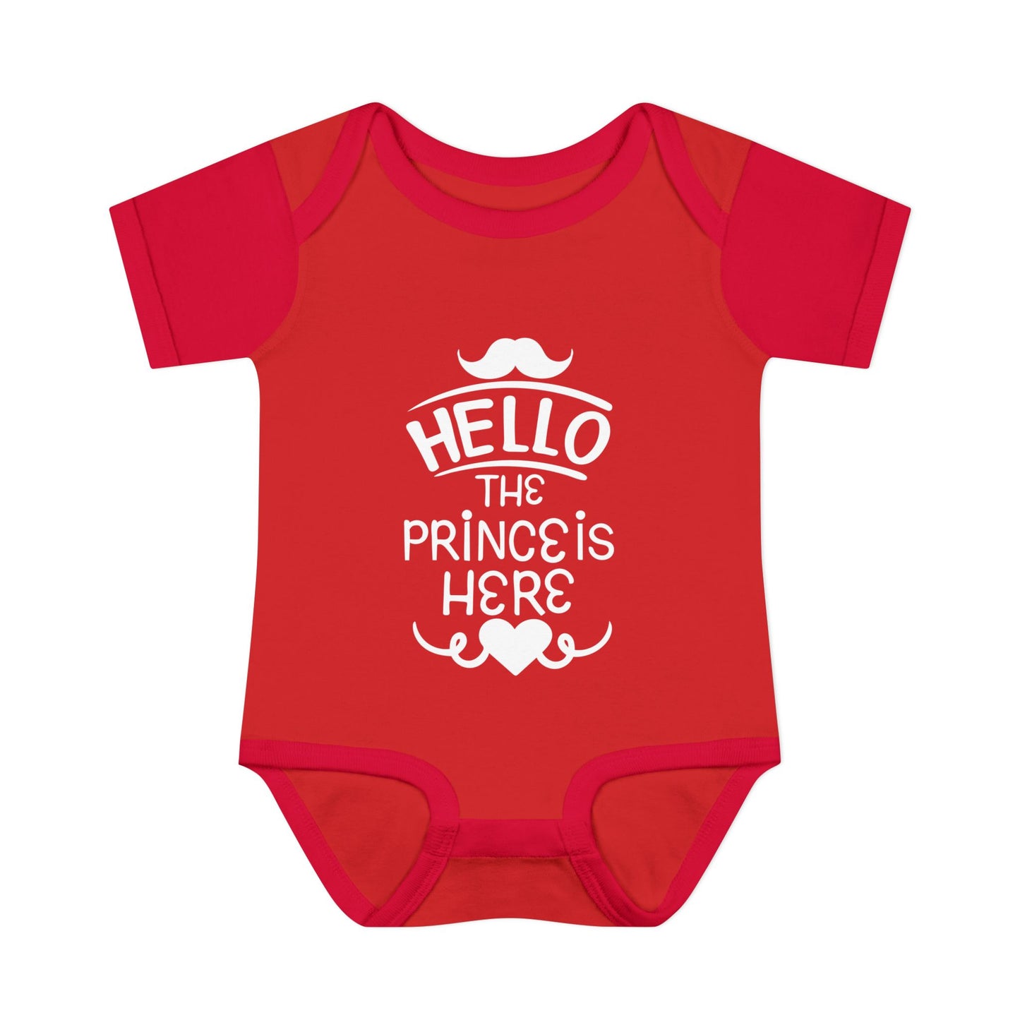 Hello The Prince Is Here Infant Baby Rib Bodysuit