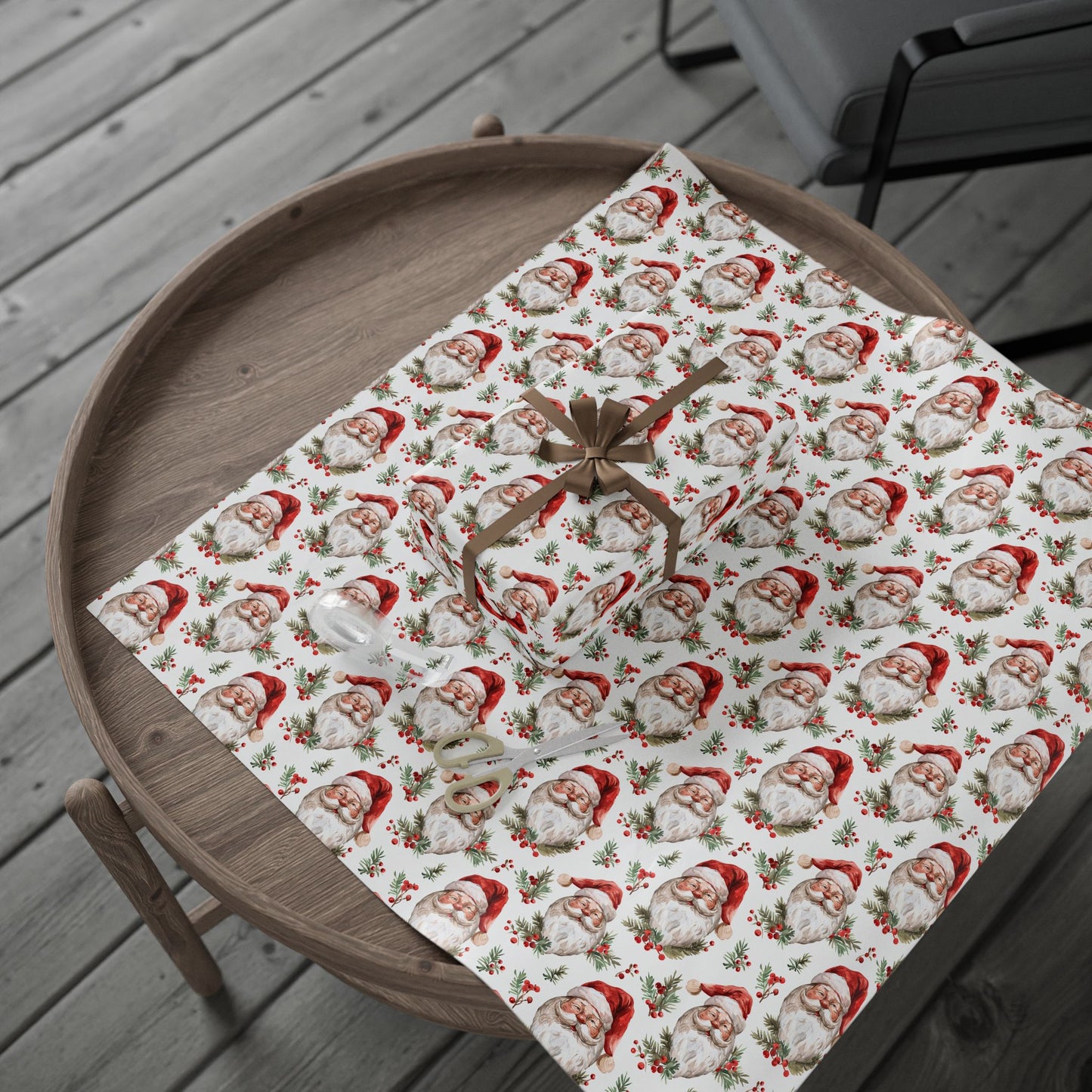 Berry Merry Santa Wrapping Paper
