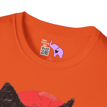 Black Cat Over Full Moon 2 Adult T-shirt