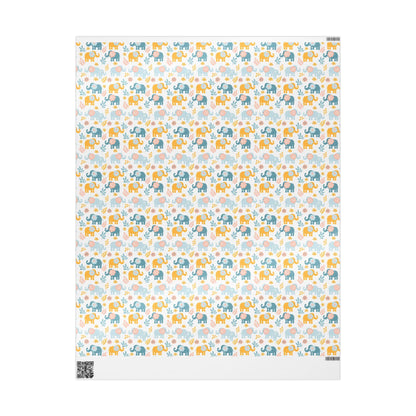 Elephants in Bloom Wrapping Paper