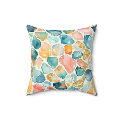 Ocean Pebble Drift Throw Pillow