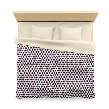 Pink Soccer Fever Microfiber Duvet Cover