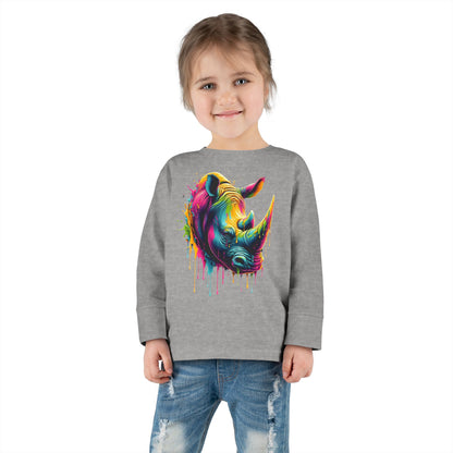 Colorful Rhino Toddler Long Sleeve Tee